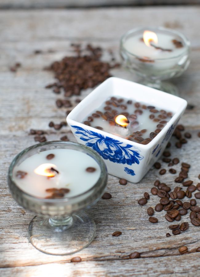 Aprenda a fazer velas com aroma a café e baunilha