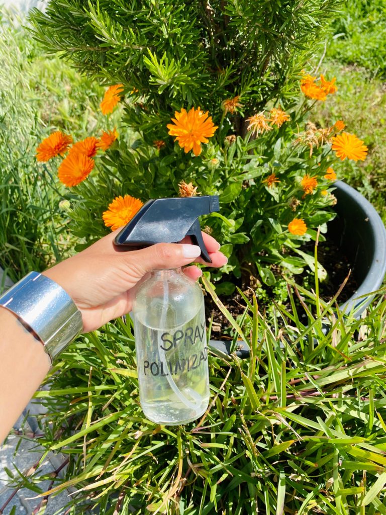 Spray natural para atrair polinizadores para o seu jardim